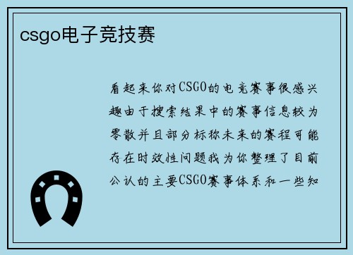 csgo电子竞技赛